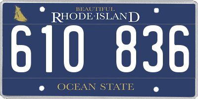 RI license plate 610836