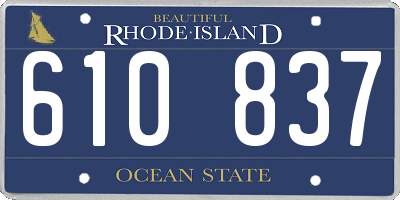 RI license plate 610837