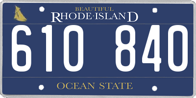 RI license plate 610840