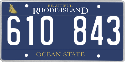RI license plate 610843