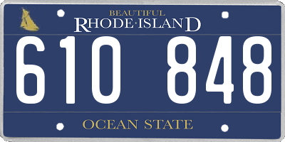 RI license plate 610848