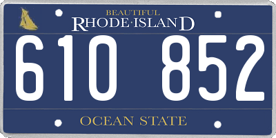 RI license plate 610852