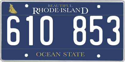 RI license plate 610853