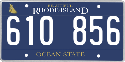 RI license plate 610856