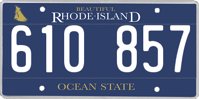 RI license plate 610857