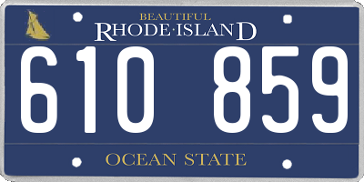 RI license plate 610859