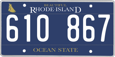 RI license plate 610867