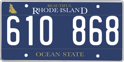 RI license plate 610868