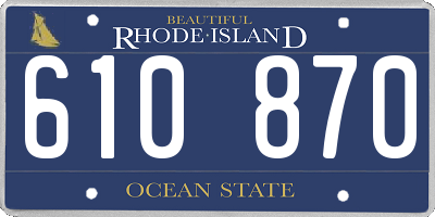 RI license plate 610870