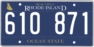 RI license plate 610871