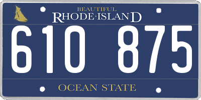 RI license plate 610875
