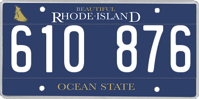 RI license plate 610876