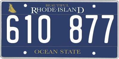 RI license plate 610877