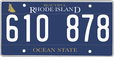 RI license plate 610878