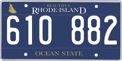RI license plate 610882