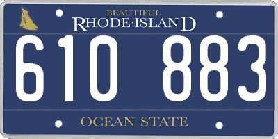 RI license plate 610883
