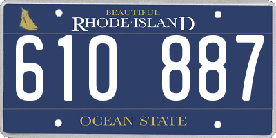 RI license plate 610887