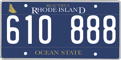 RI license plate 610888