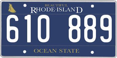 RI license plate 610889