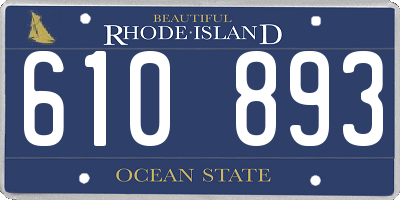 RI license plate 610893