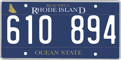 RI license plate 610894