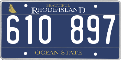 RI license plate 610897