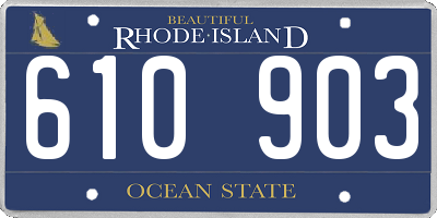 RI license plate 610903