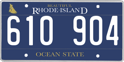 RI license plate 610904