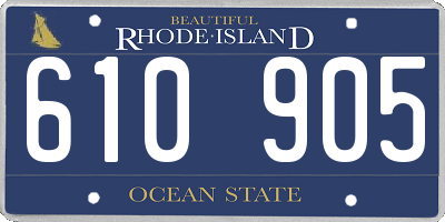 RI license plate 610905