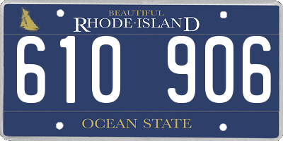 RI license plate 610906