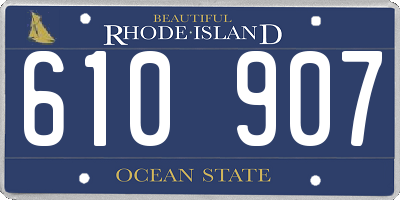 RI license plate 610907