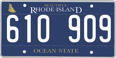 RI license plate 610909