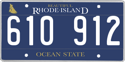 RI license plate 610912