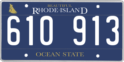 RI license plate 610913
