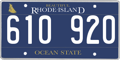 RI license plate 610920