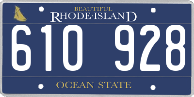 RI license plate 610928