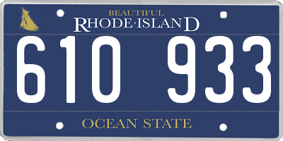 RI license plate 610933