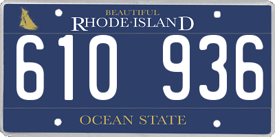 RI license plate 610936
