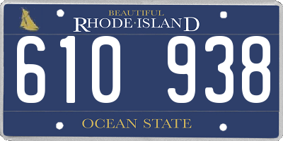 RI license plate 610938