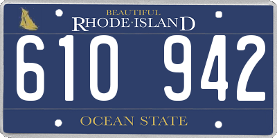 RI license plate 610942