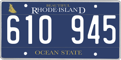 RI license plate 610945