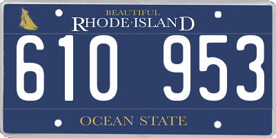 RI license plate 610953
