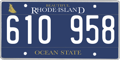 RI license plate 610958