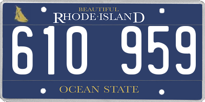 RI license plate 610959