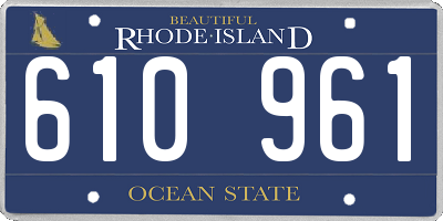 RI license plate 610961