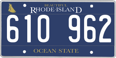 RI license plate 610962