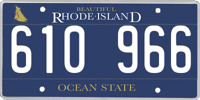 RI license plate 610966