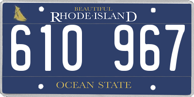 RI license plate 610967