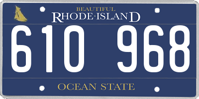 RI license plate 610968
