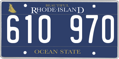 RI license plate 610970